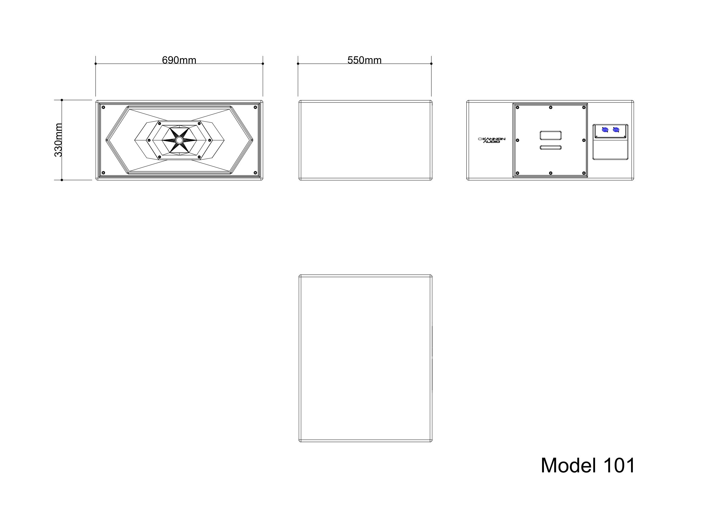 Model 101 — technical drawing, view 3