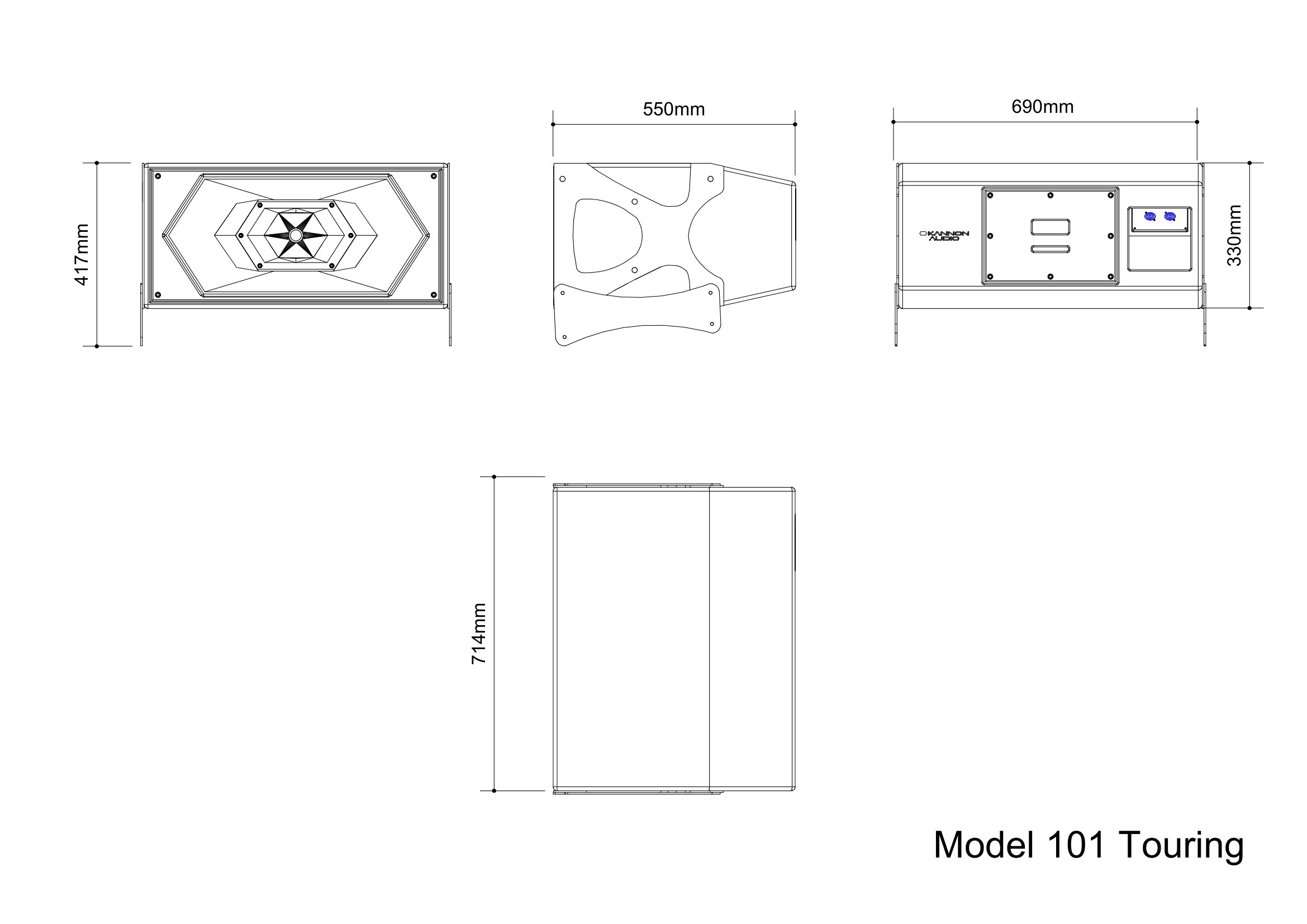 Model 101T — technical drawing, view 3