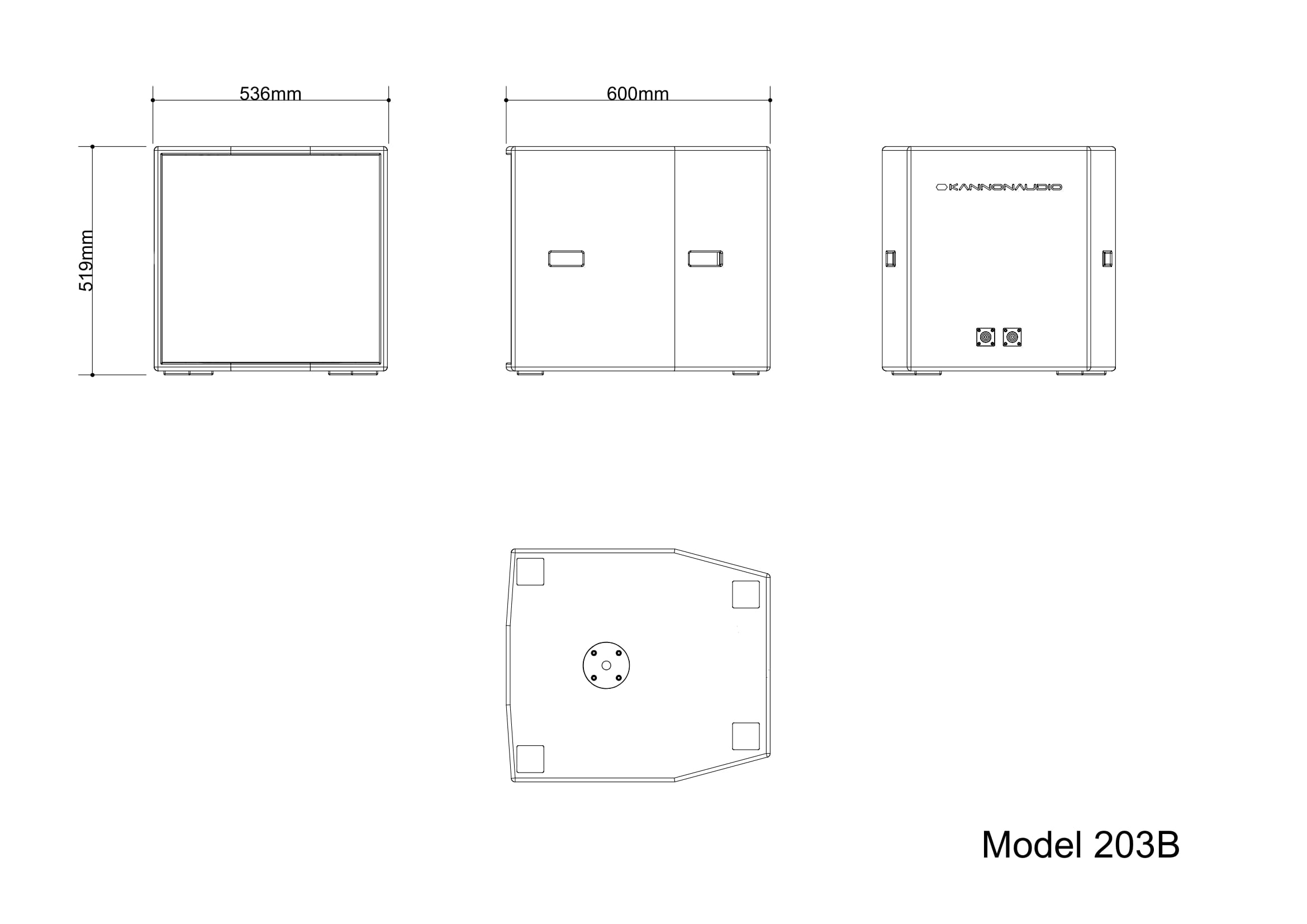Model 203B — technical drawing, view 3