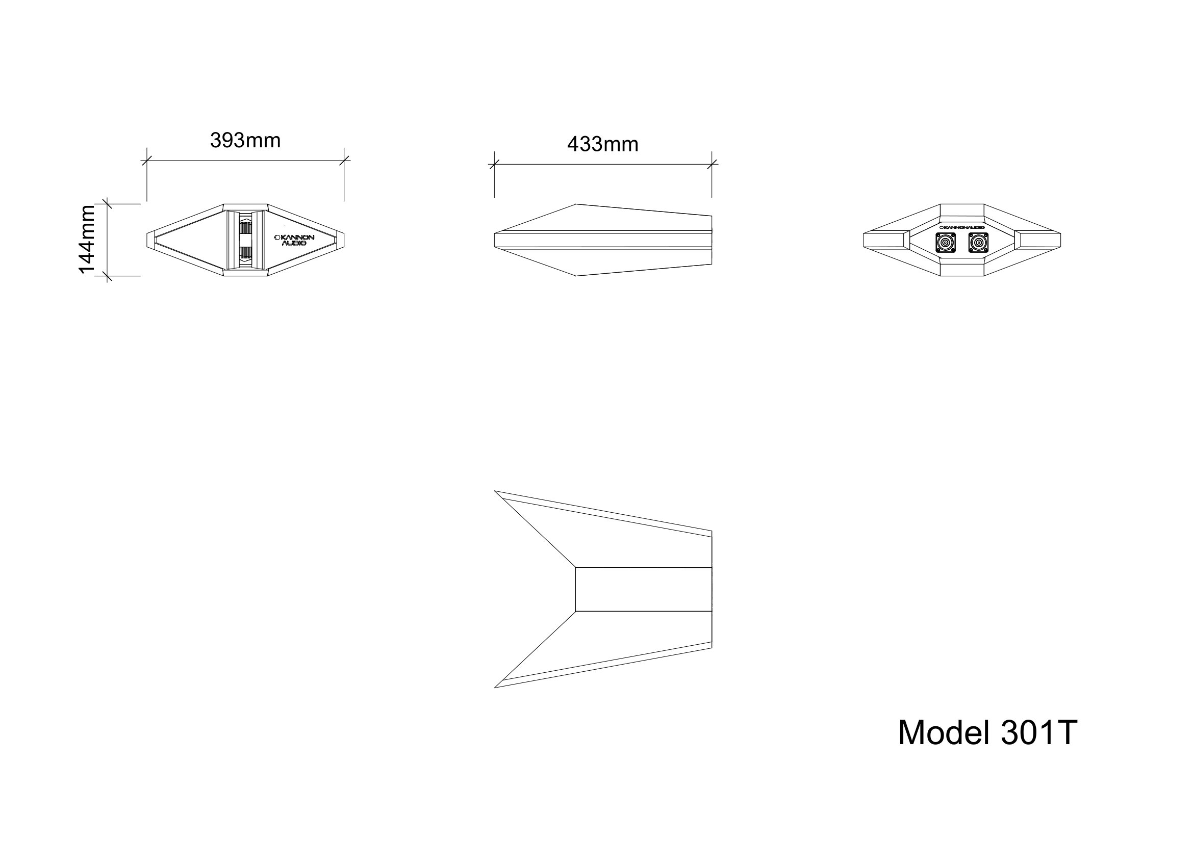 Model 301T — technical drawing, view 3