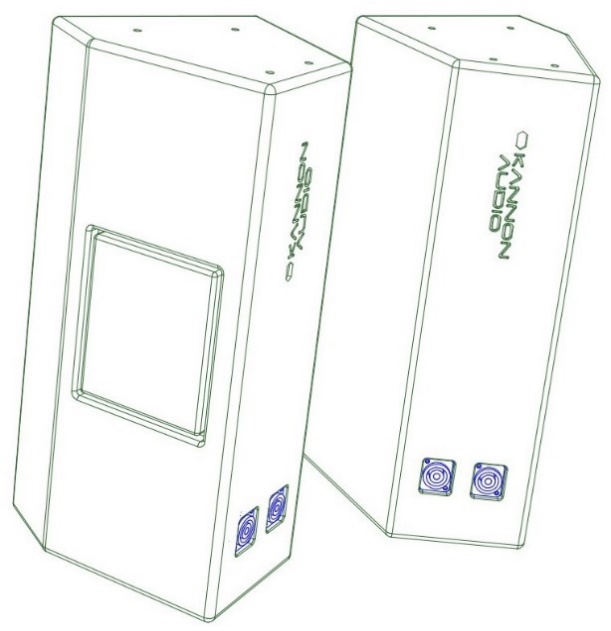 Model 605 — cabinet design illustration, view 2