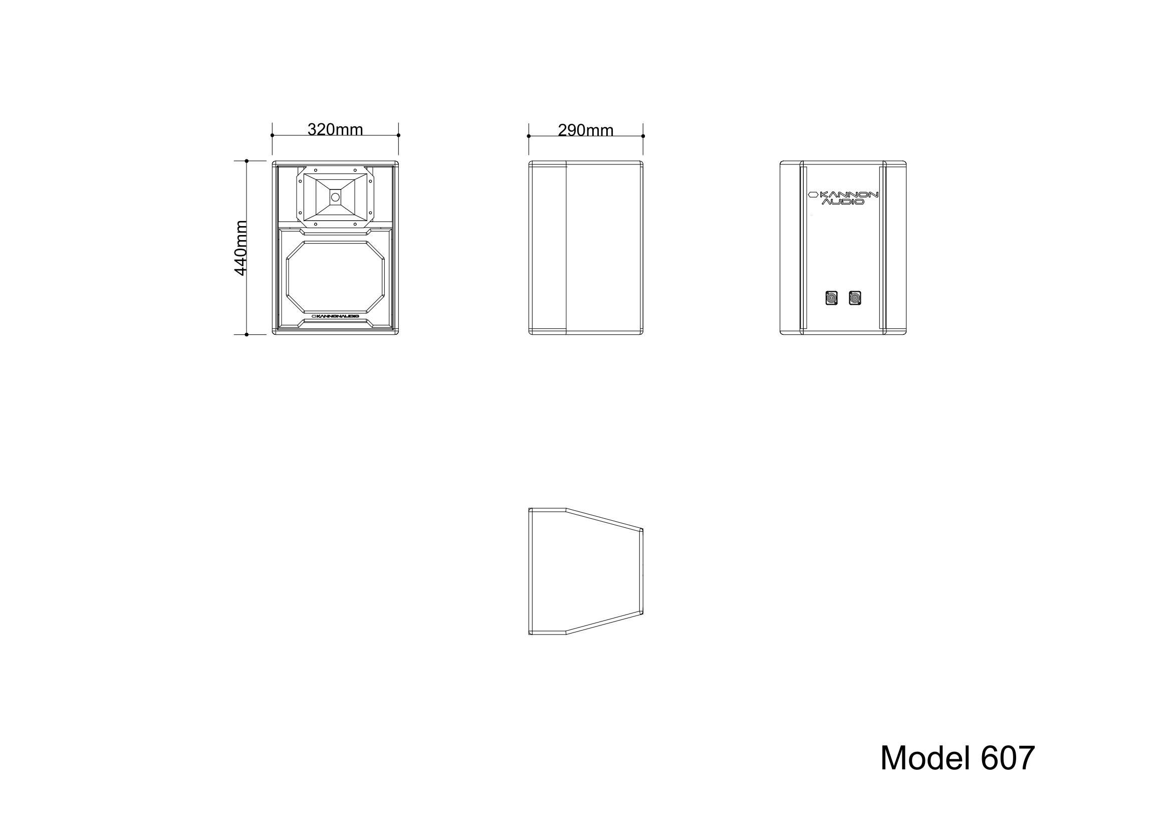 Model 607 — technical drawing, view 3
