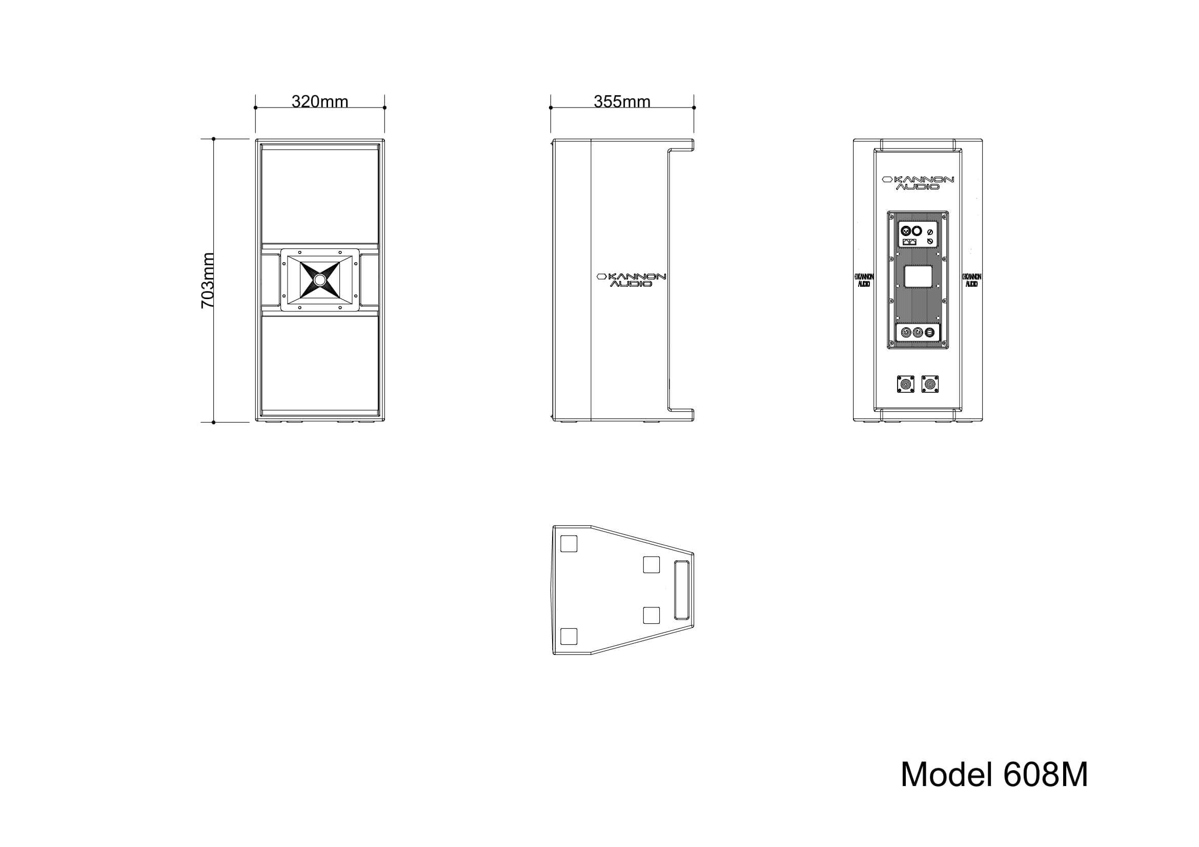 Model 608M — technical drawing, view 4