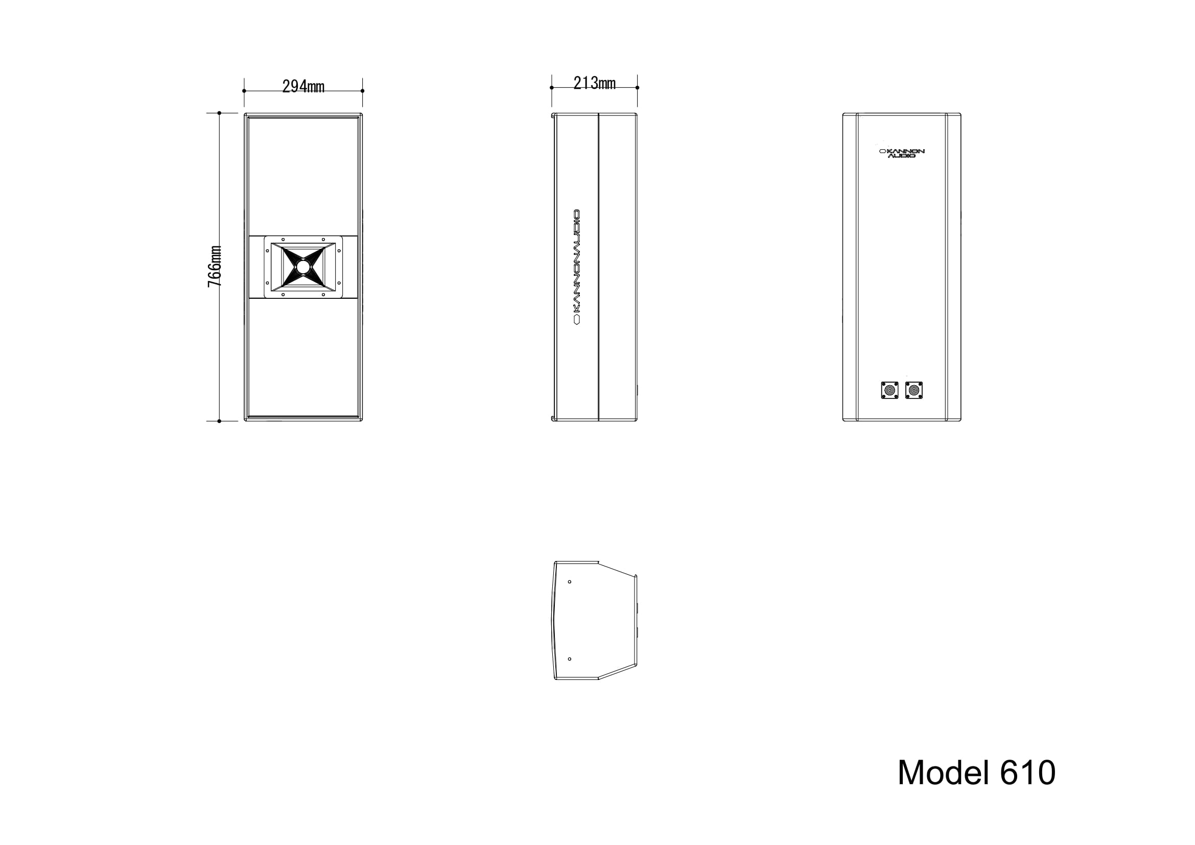 Model 610 — technical drawing, view 3