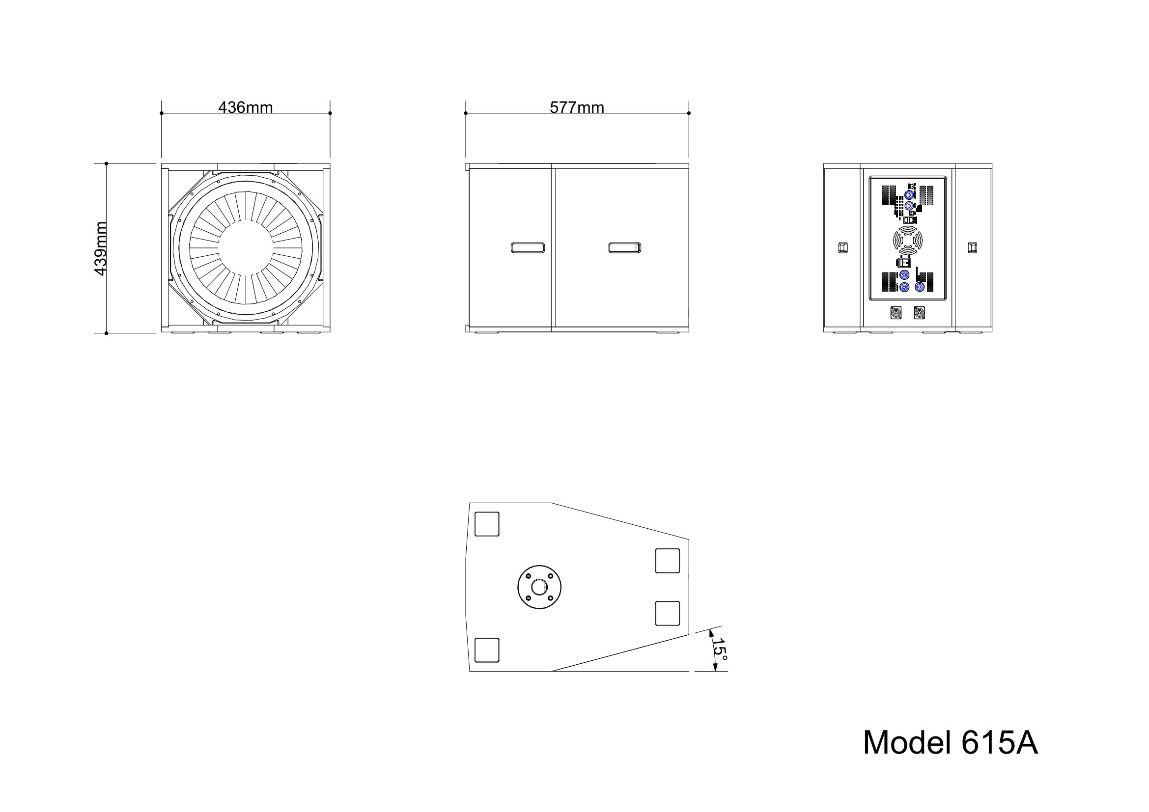 Model 615A — technical drawing, view 4