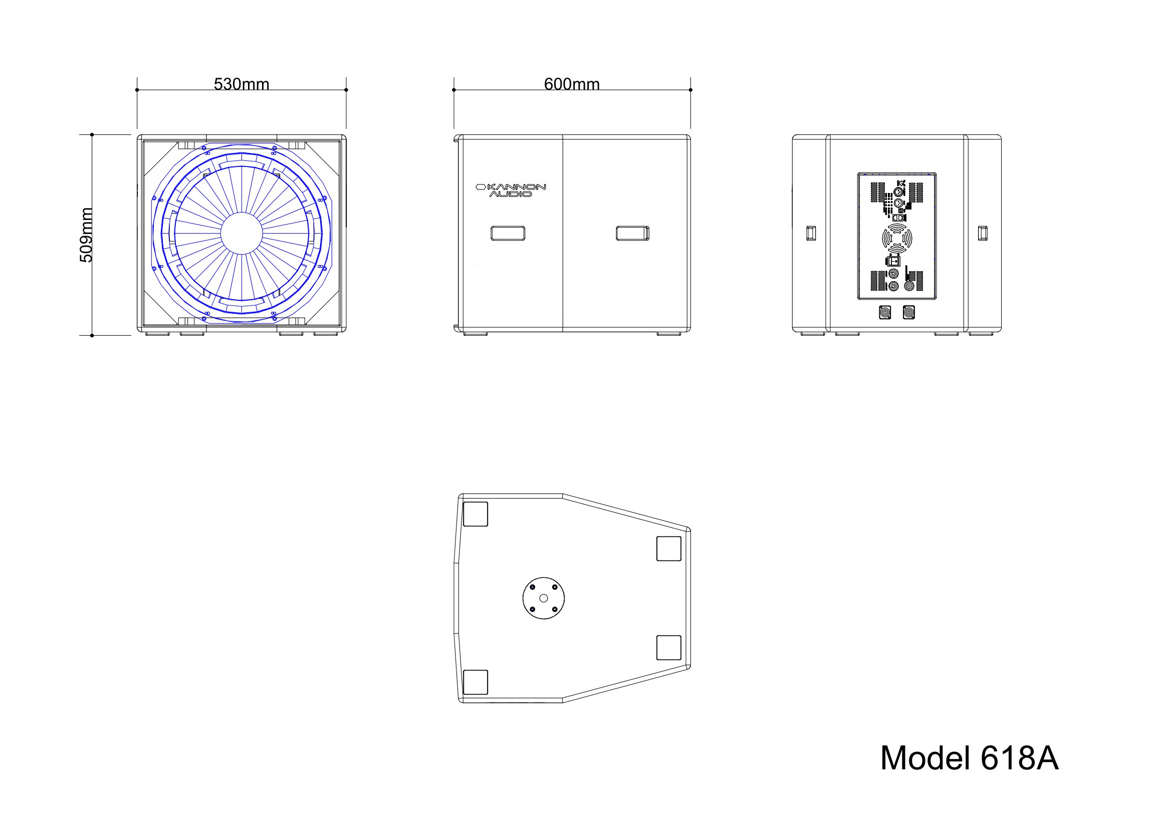 Model 618A — technical drawing, view 4