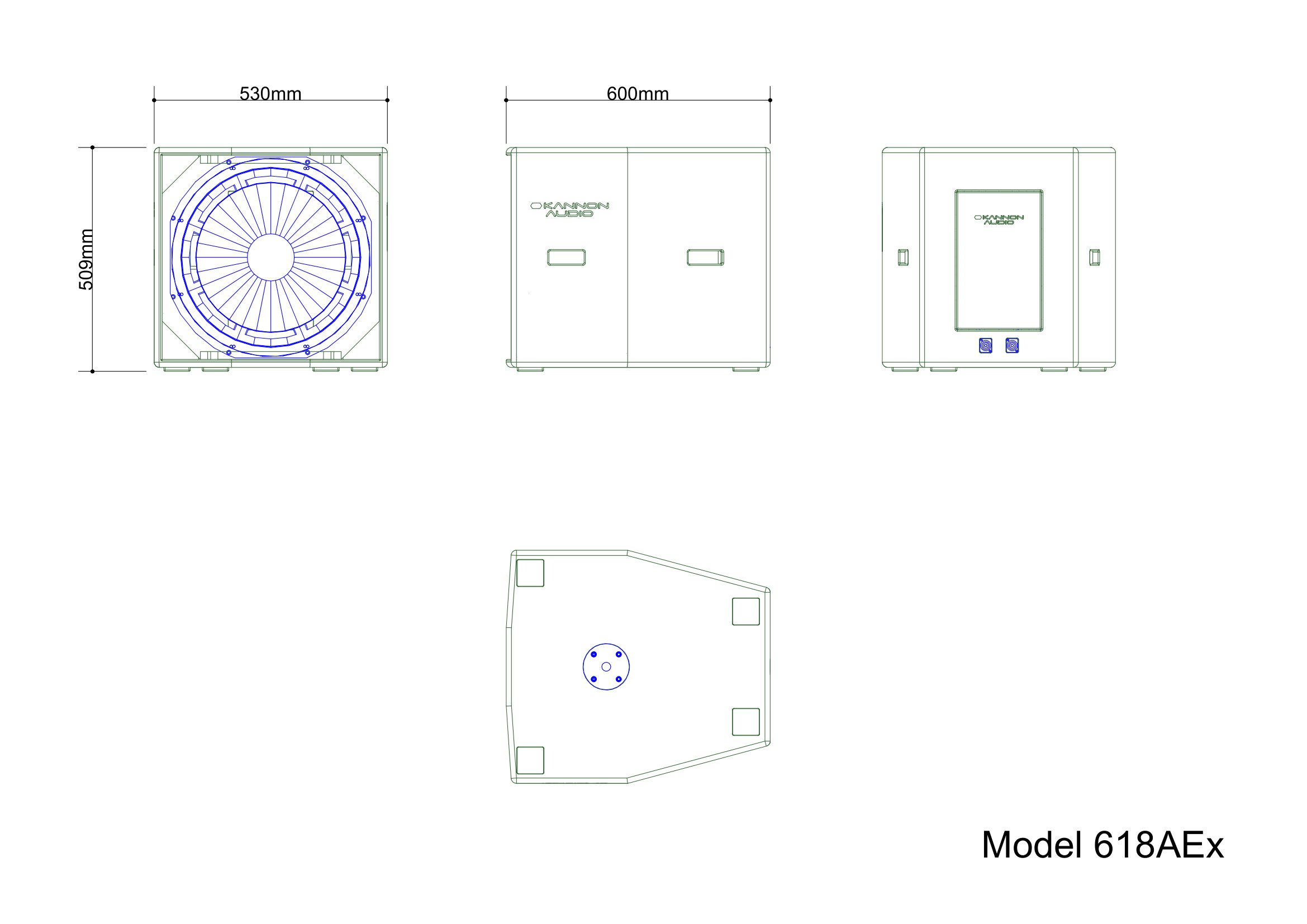 Model 618AEx — technical drawing, view 3