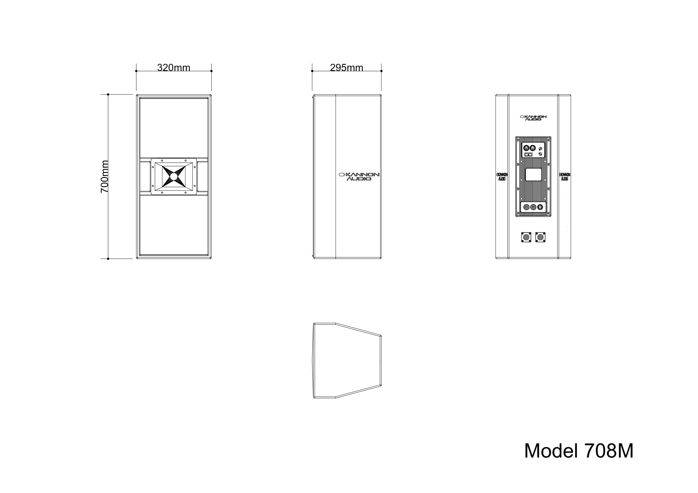 Model 708M — technical drawing, view 4