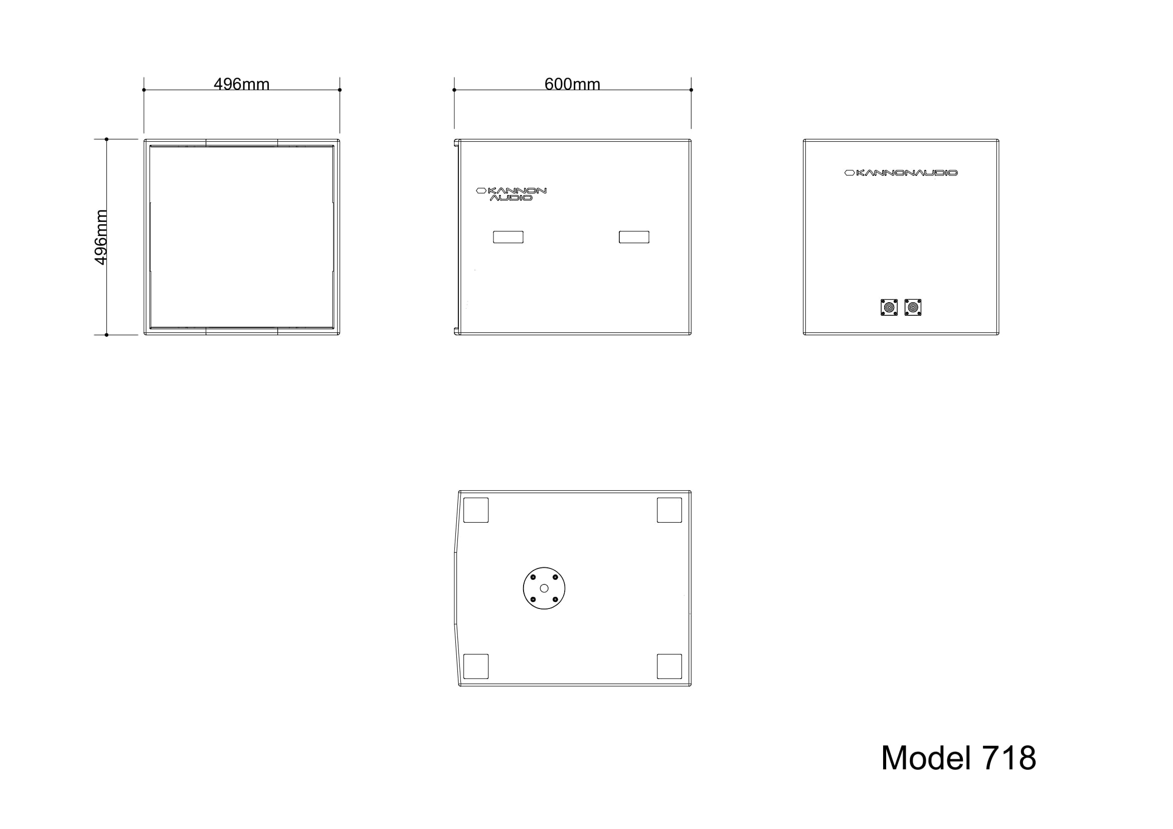 Model 718 — technical drawing, view 3
