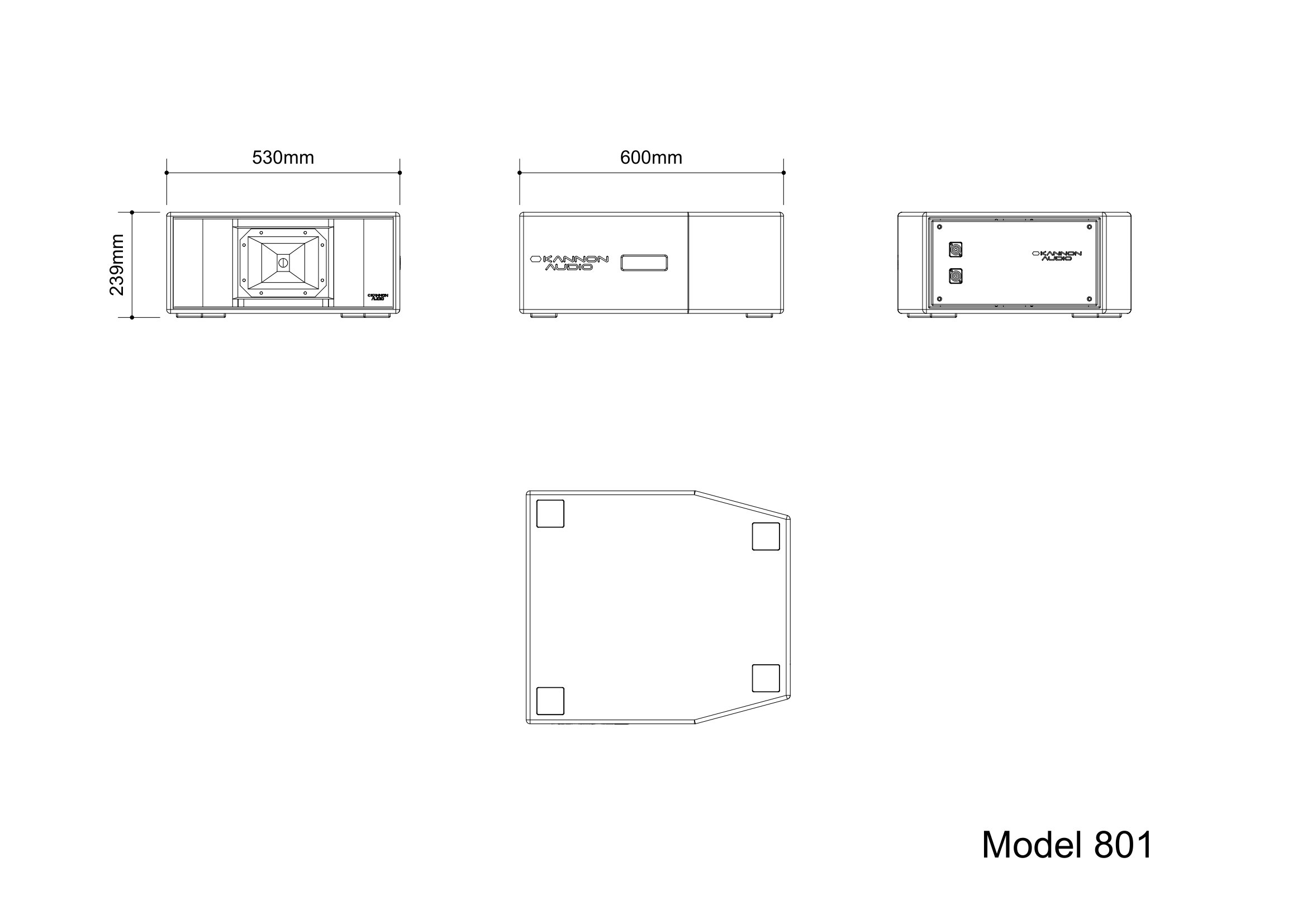 Model 801 — technical drawing, view 3