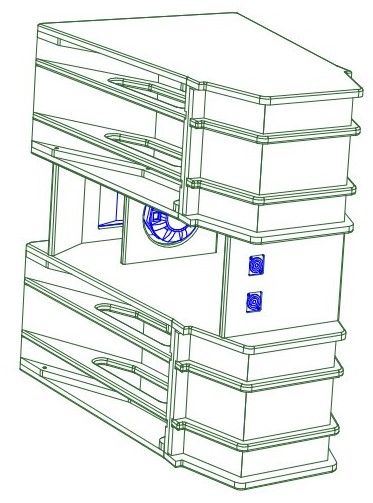 Model 801i — cabinet design illustration, view 2