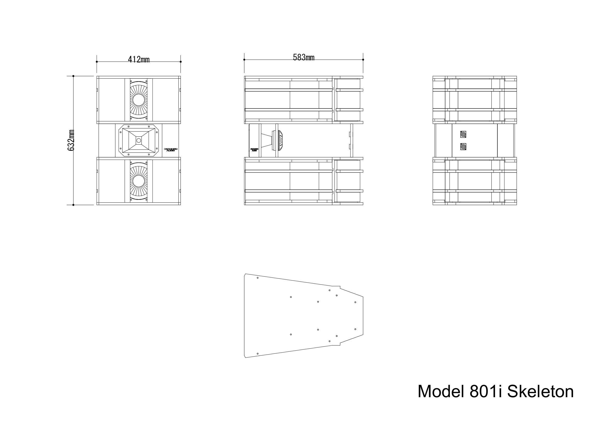 Model 801i — technical drawing, view 3