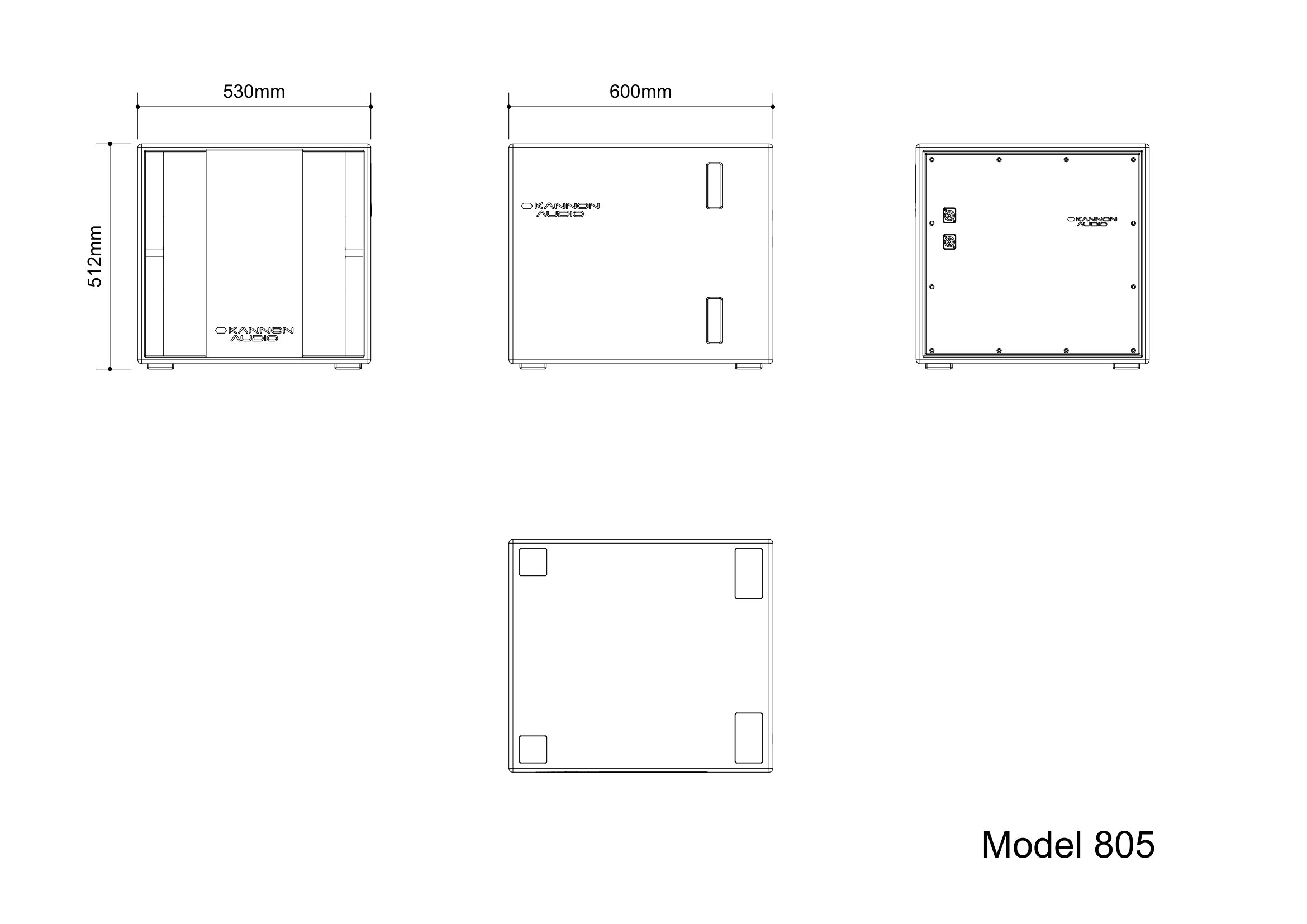 Model 805 — technical drawing, view 3